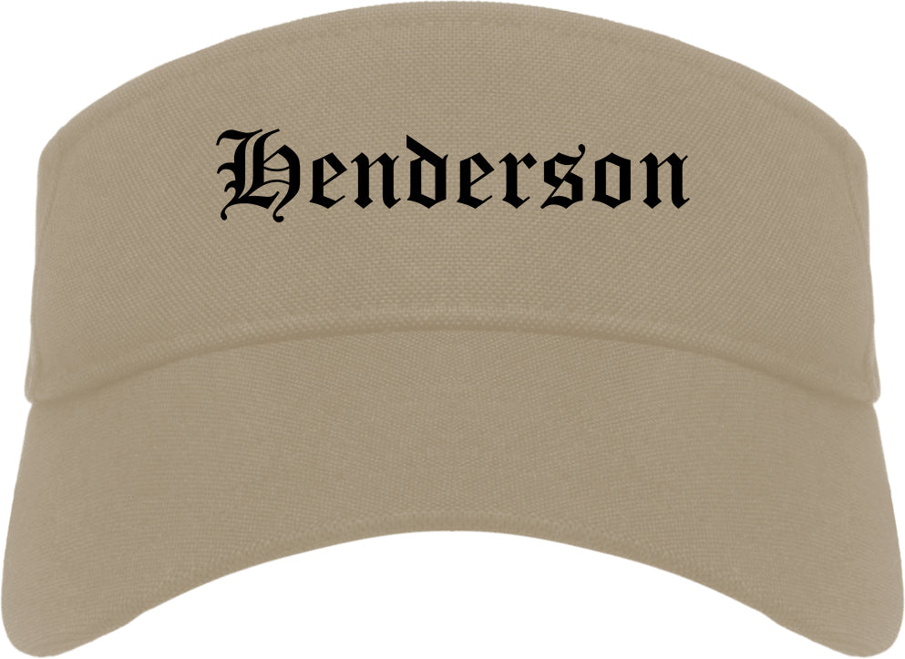 Henderson Nevada NV Old English Mens Visor Cap Hat Khaki