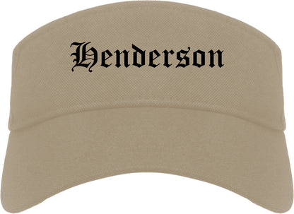 Henderson Nevada NV Old English Mens Visor Cap Hat Khaki