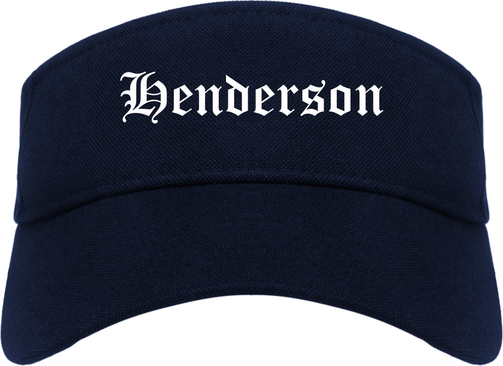 Henderson Nevada NV Old English Mens Visor Cap Hat Navy Blue