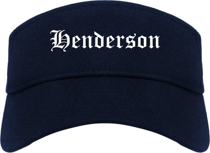 Henderson Nevada NV Old English Mens Visor Cap Hat Navy Blue