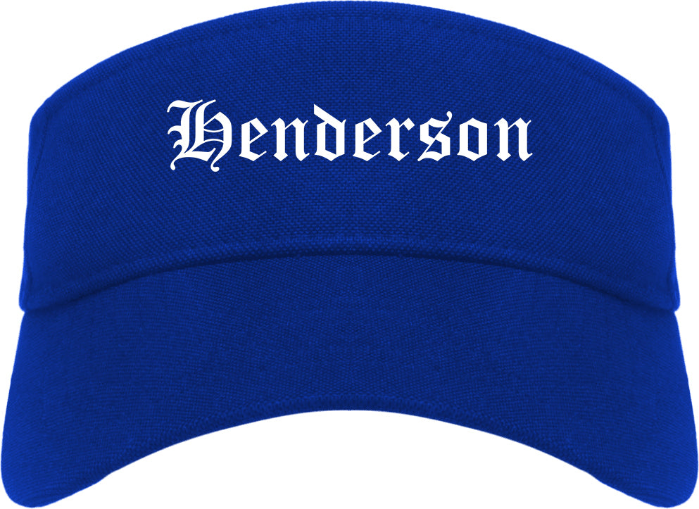 Henderson Nevada NV Old English Mens Visor Cap Hat Royal Blue