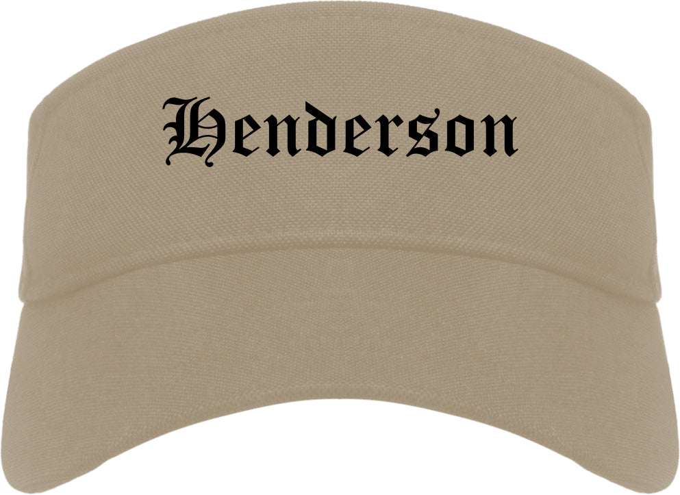 Henderson North Carolina NC Old English Mens Visor Cap Hat Khaki