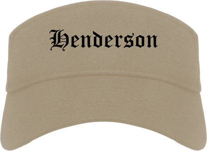 Henderson North Carolina NC Old English Mens Visor Cap Hat Khaki