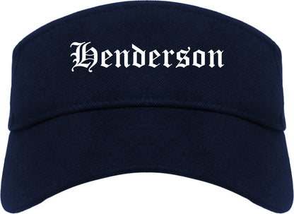 Henderson North Carolina NC Old English Mens Visor Cap Hat Navy Blue