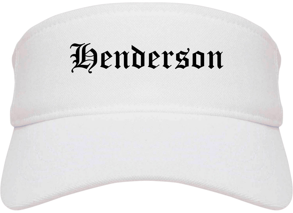 Henderson Tennessee TN Old English Mens Visor Cap Hat White