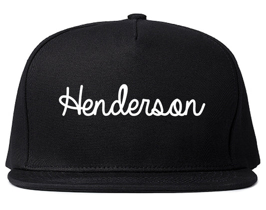 Henderson Texas TX Script Mens Snapback Hat Black