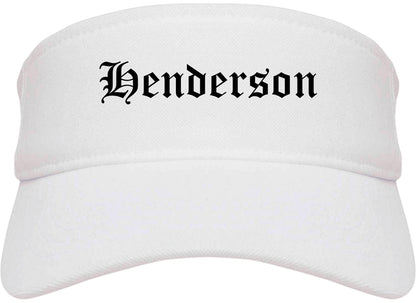 Henderson Texas TX Old English Mens Visor Cap Hat White