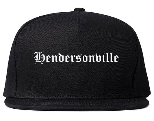 Hendersonville North Carolina NC Old English Mens Snapback Hat Black