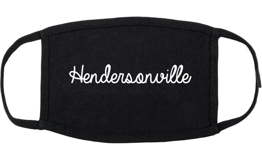Hendersonville North Carolina NC Script Cotton Face Mask Black