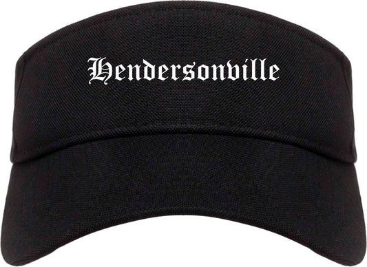 Hendersonville North Carolina NC Old English Mens Visor Cap Hat Black