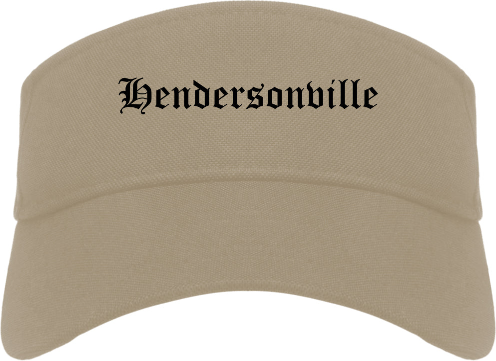 Hendersonville North Carolina NC Old English Mens Visor Cap Hat Khaki