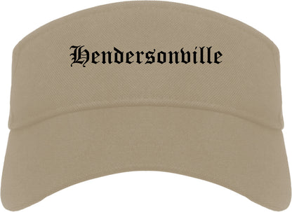 Hendersonville North Carolina NC Old English Mens Visor Cap Hat Khaki