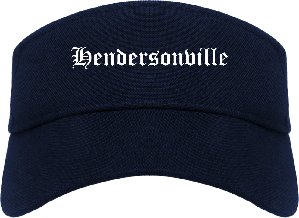 Hendersonville North Carolina NC Old English Mens Visor Cap Hat Navy Blue