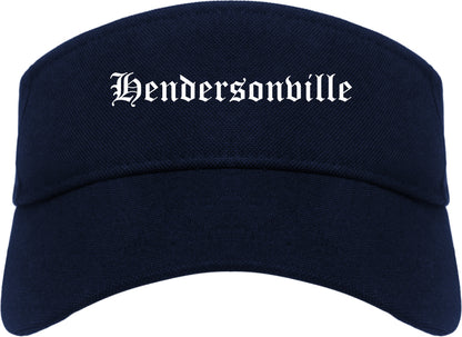 Hendersonville North Carolina NC Old English Mens Visor Cap Hat Navy Blue