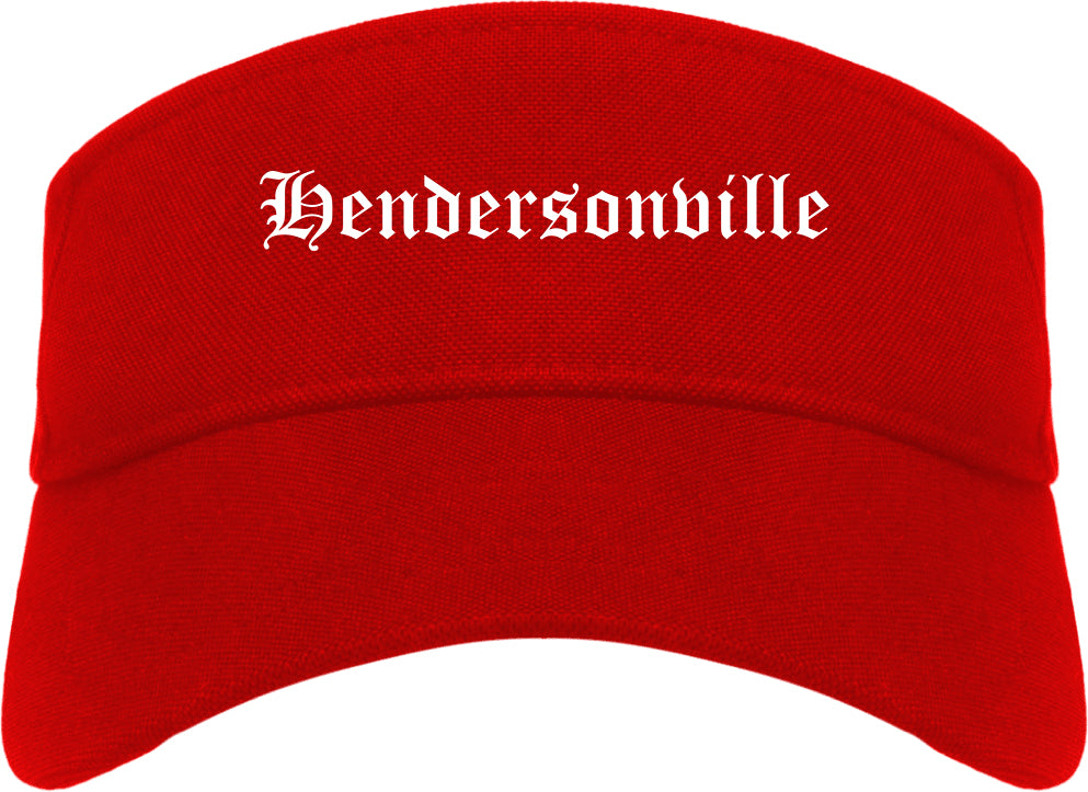 Hendersonville North Carolina NC Old English Mens Visor Cap Hat Red