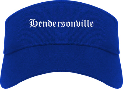 Hendersonville North Carolina NC Old English Mens Visor Cap Hat Royal Blue