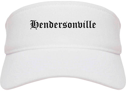 Hendersonville North Carolina NC Old English Mens Visor Cap Hat White