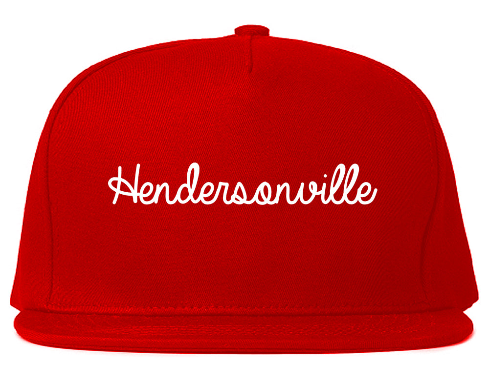 Hendersonville Tennessee TN Script Mens Snapback Hat Red