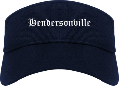 Hendersonville Tennessee TN Old English Mens Visor Cap Hat Navy Blue