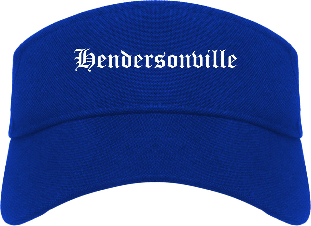 Hendersonville Tennessee TN Old English Mens Visor Cap Hat Royal Blue