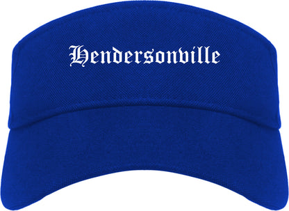 Hendersonville Tennessee TN Old English Mens Visor Cap Hat Royal Blue