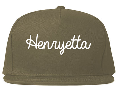 Henryetta Oklahoma OK Script Mens Snapback Hat Grey