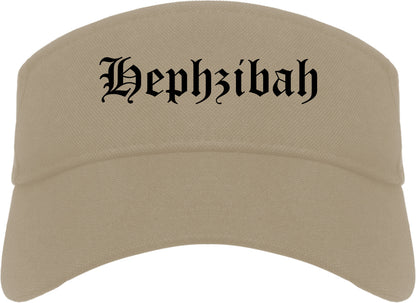 Hephzibah Georgia GA Old English Mens Visor Cap Hat Khaki