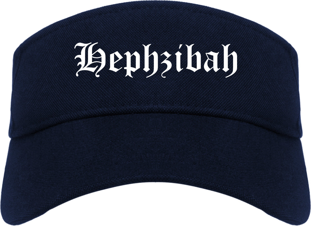 Hephzibah Georgia GA Old English Mens Visor Cap Hat Navy Blue