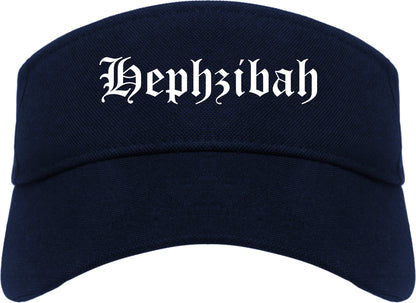 Hephzibah Georgia GA Old English Mens Visor Cap Hat Navy Blue