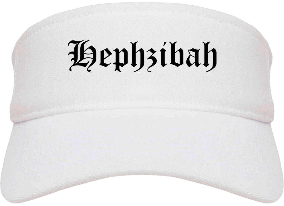 Hephzibah Georgia GA Old English Mens Visor Cap Hat White