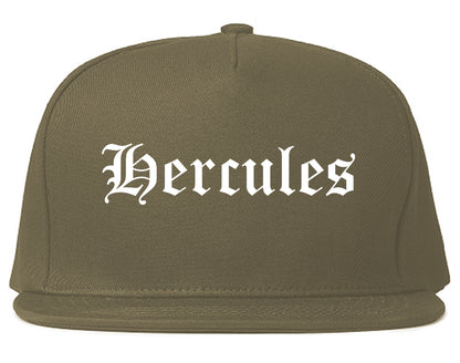 Hercules California CA Old English Mens Snapback Hat Grey