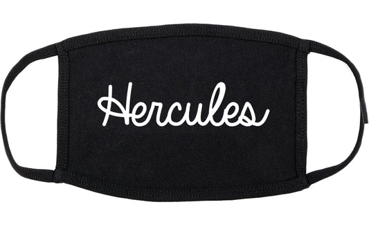 Hercules California CA Script Cotton Face Mask Black