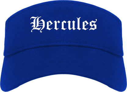 Hercules California CA Old English Mens Visor Cap Hat Royal Blue