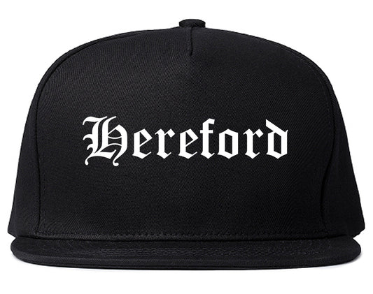 Hereford Texas TX Old English Mens Snapback Hat Black