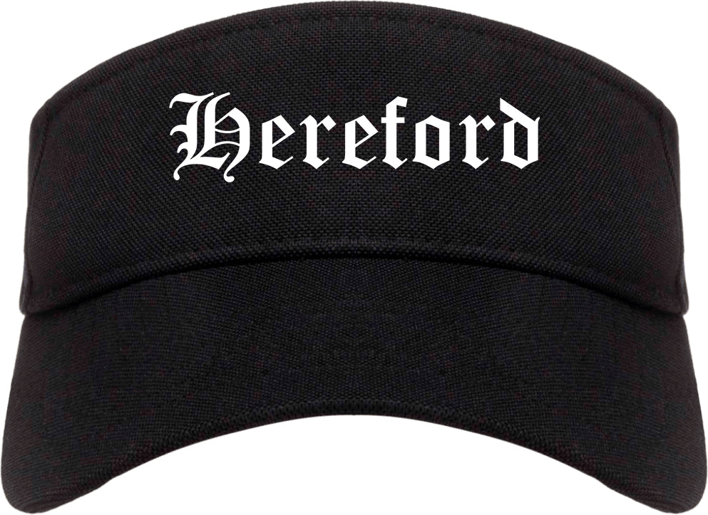 Hereford Texas TX Old English Mens Visor Cap Hat Black
