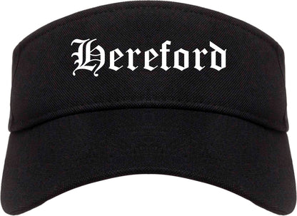 Hereford Texas TX Old English Mens Visor Cap Hat Black