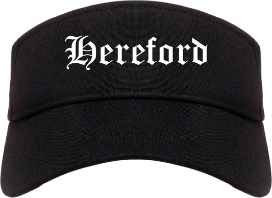 Hereford Texas TX Old English Mens Visor Cap Hat Black