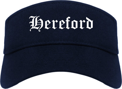 Hereford Texas TX Old English Mens Visor Cap Hat Navy Blue