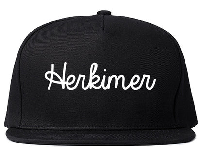 Herkimer New York NY Script Mens Snapback Hat Black