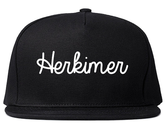 Herkimer New York NY Script Mens Snapback Hat Black