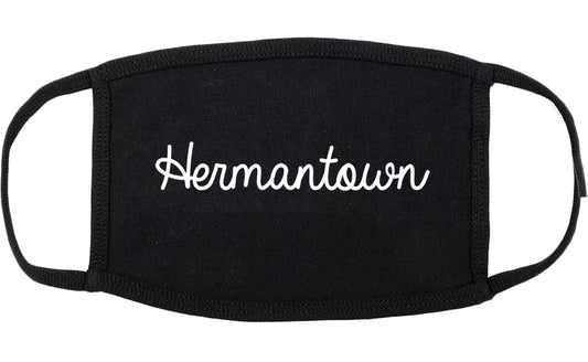 Hermantown Minnesota MN Script Cotton Face Mask Black