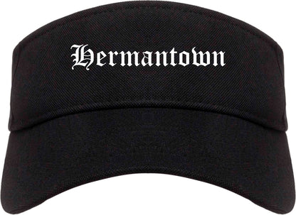 Hermantown Minnesota MN Old English Mens Visor Cap Hat Black