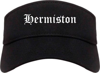 Hermiston Oregon OR Old English Mens Visor Cap Hat Black