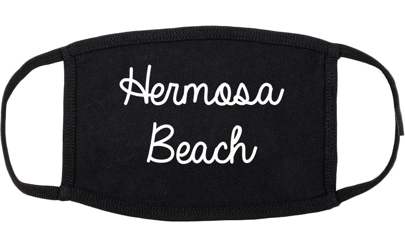 Hermosa Beach California CA Script Cotton Face Mask Black