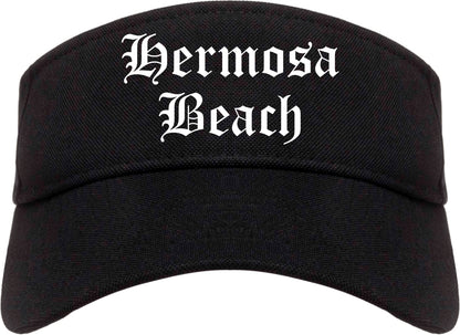 Hermosa Beach California CA Old English Mens Visor Cap Hat Black