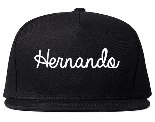 Hernando Mississippi MS Script Mens Snapback Hat Black
