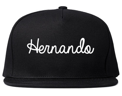 Hernando Mississippi MS Script Mens Snapback Hat Black