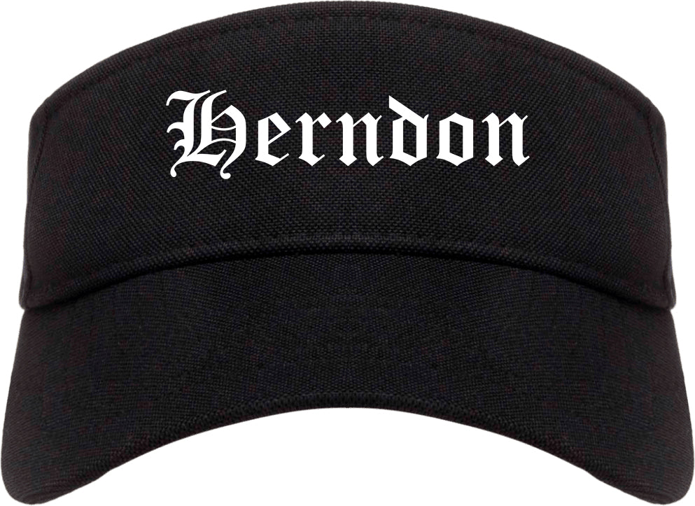 Herndon Virginia VA Old English Mens Visor Cap Hat Black