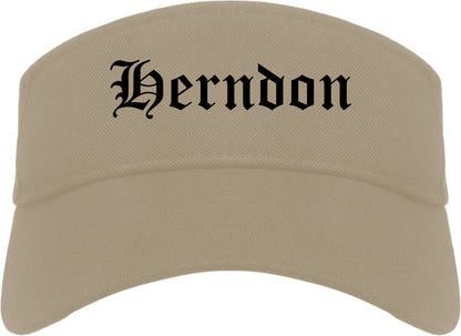 Herndon Virginia VA Old English Mens Visor Cap Hat Khaki