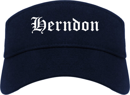 Herndon Virginia VA Old English Mens Visor Cap Hat Navy Blue